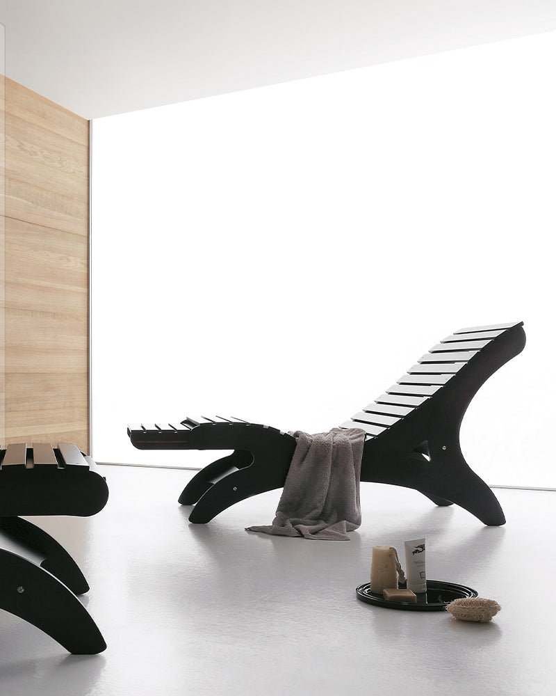 Sayuri - Schwarzer Wellness-Stuhl - Wengé-Holz
