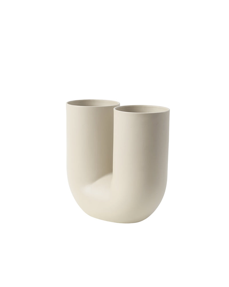 Kink - Sandfarbene Blumenvase