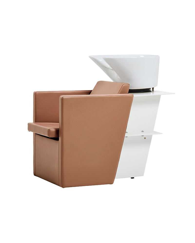 Compact - Brauner Waschsessel - weiße Wanne