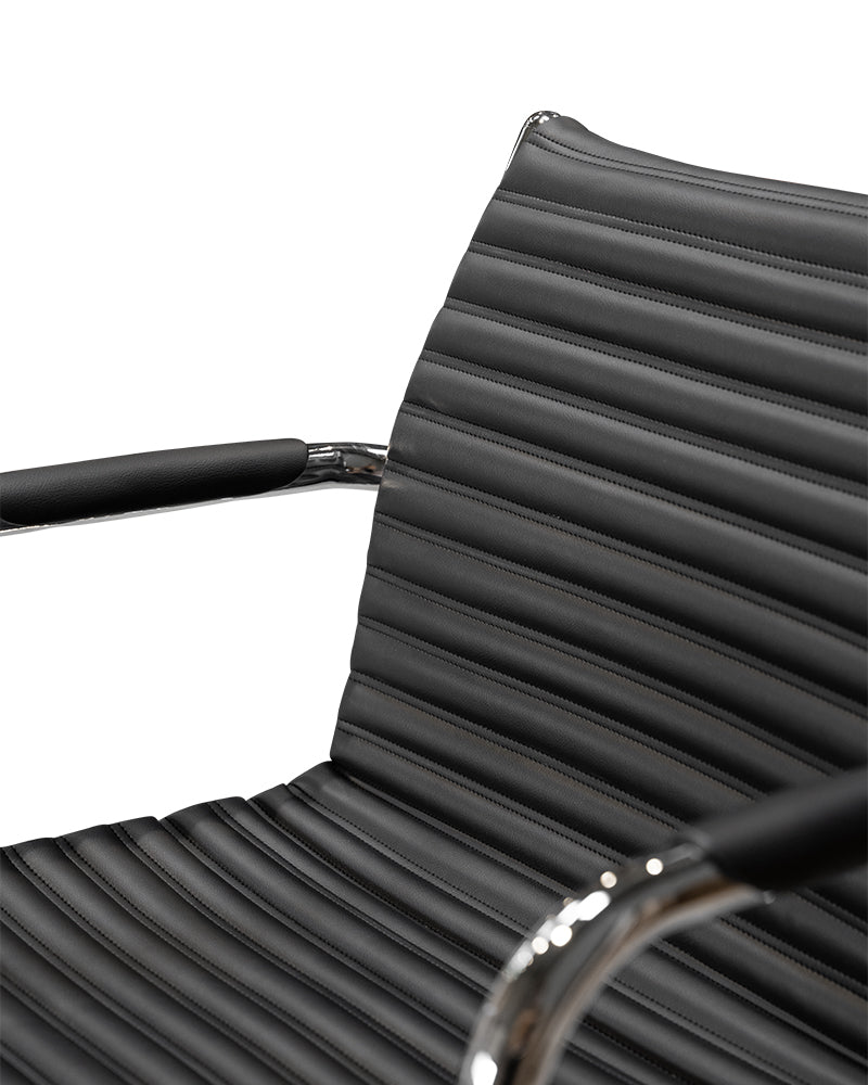 Fiore - Schwarzer friseurstuhl - Chrom kreuzfuß
