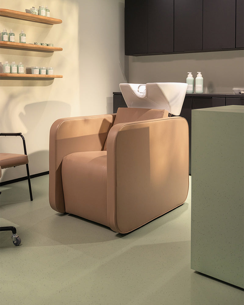 Spirit - Beige massagewaschanlage mit weißer Wanne