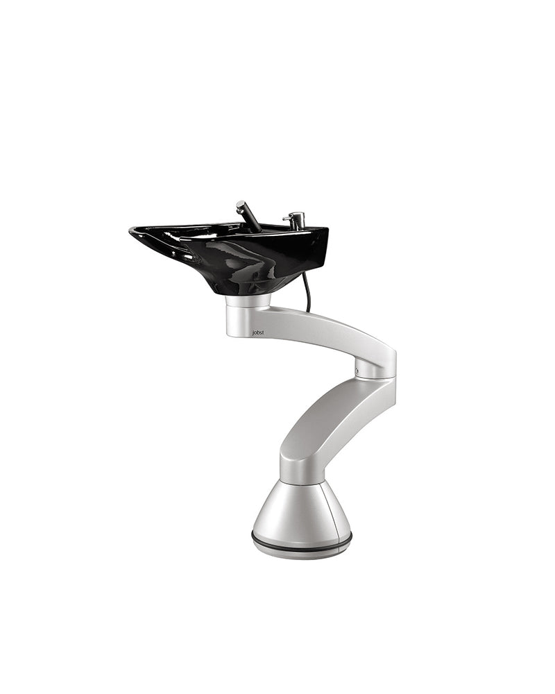 Contura swing PLUS - Aluminium waschsäule - Schwarzes Becken