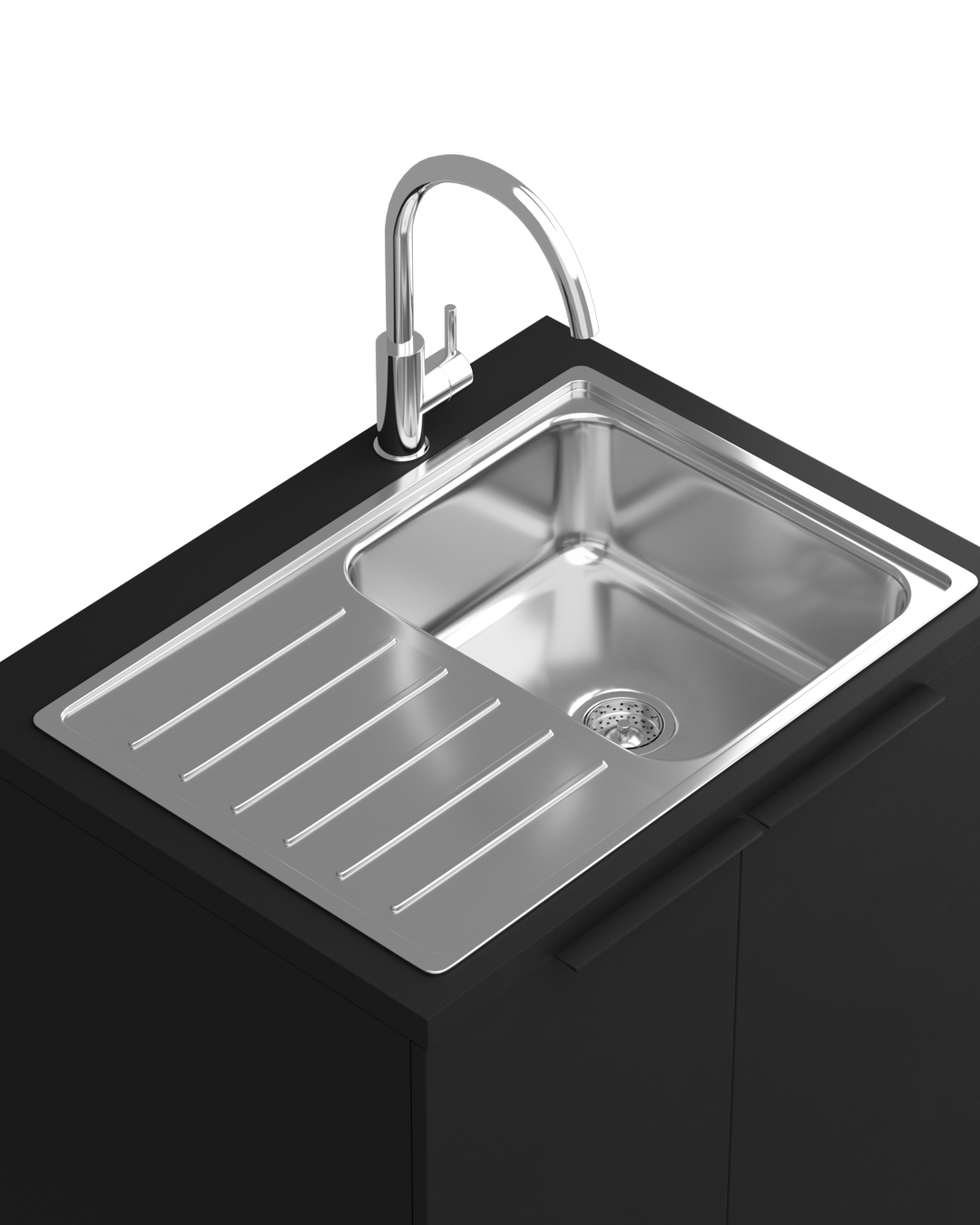 Colorbar Handwaschbecken - Schwarzer waschschrank - Chrom Waschbecken