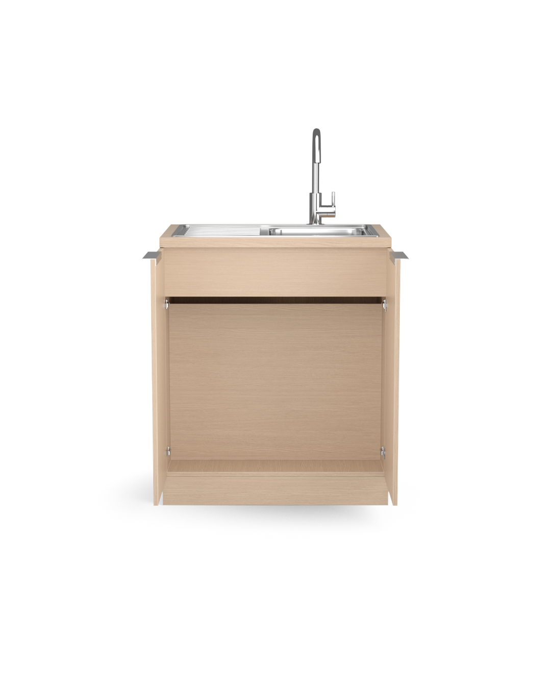 Colorbar Handwaschbecken - Waschschrank im Eichenmuster - Chrom Waschbecken