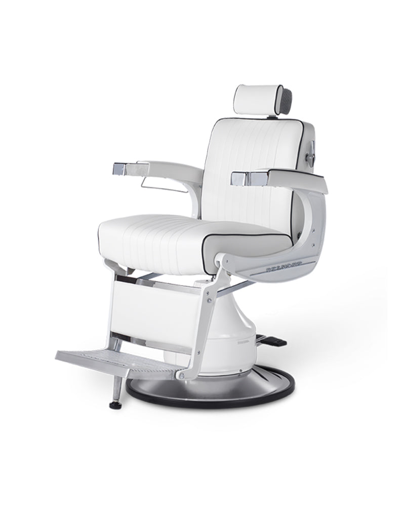 Apollo II Elite - Weißer Barberstuhl mit Motor