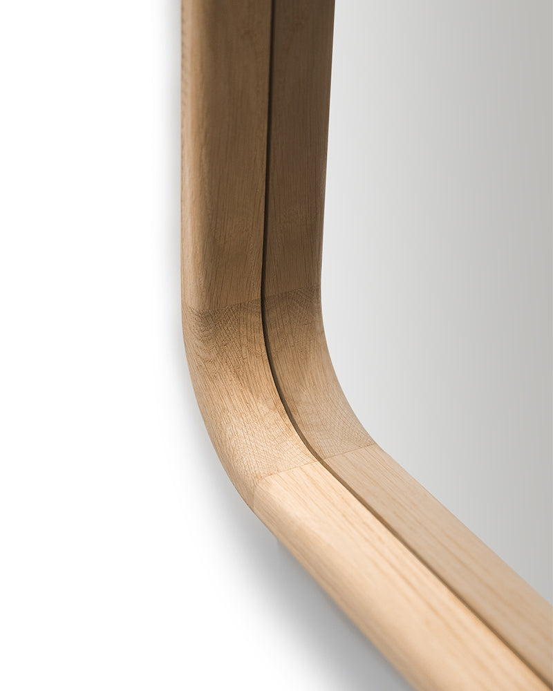Linea Oak - Friseurspiegel mit Eichenholzrahmen