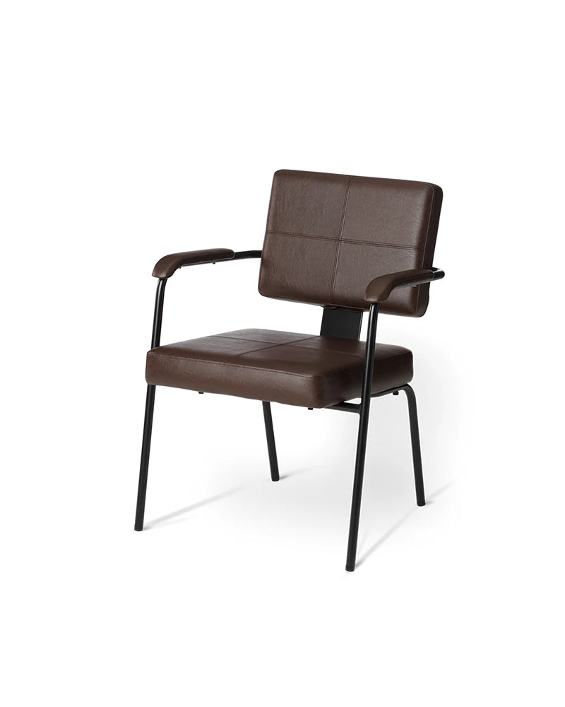 Shiki - Brauner Wartestuhl - Schwarze Beine